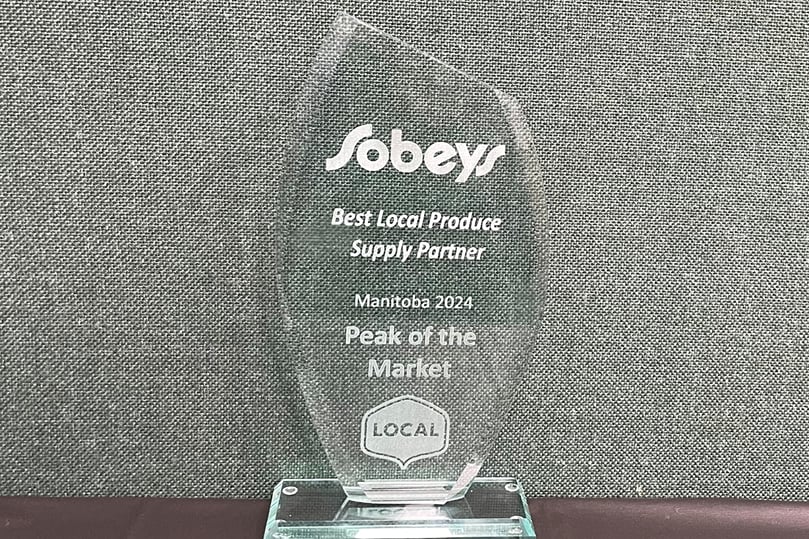 The Sobeys 2024 Best Local Produce Supply Partner – Manitoba award presented to Peak of the Market for outstanding commitment to local produce. The Sobeys 2024 Best Local Produce Supply Partner – Manitoba award presented to Peak of the Market for outstanding commitment to local produce.