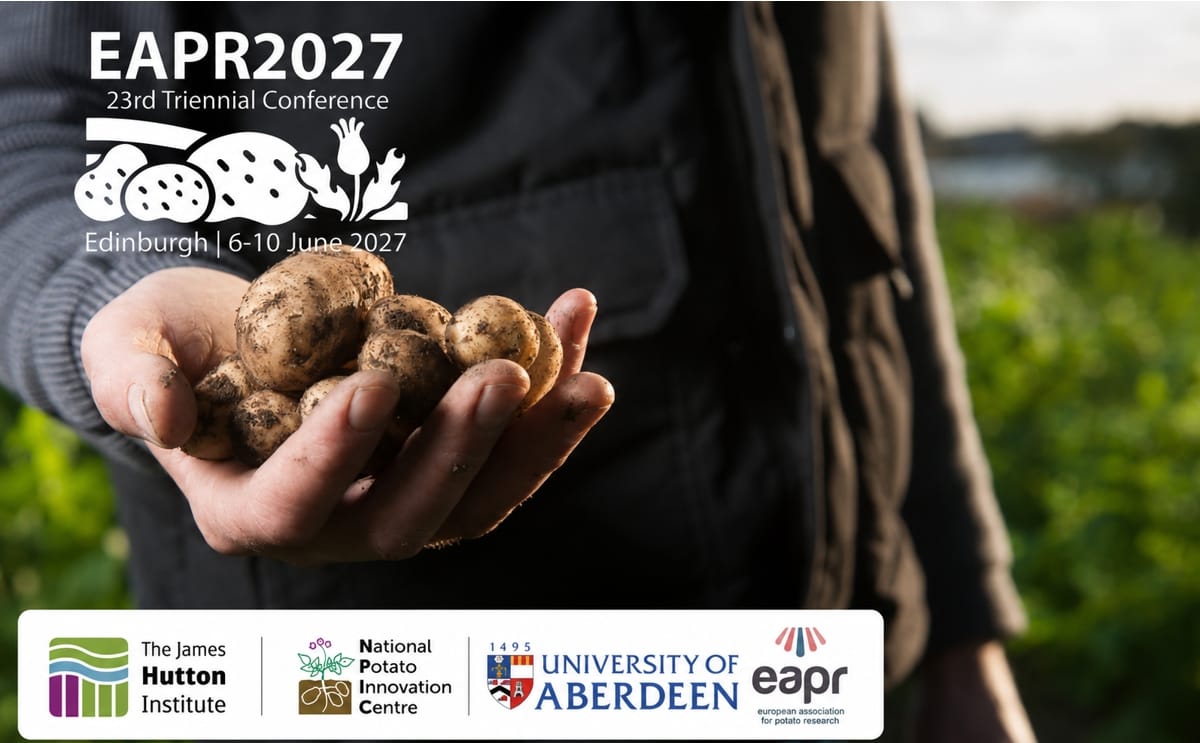 The 23rd EAPR Triennial Conference will bring potato researchers, scientists and industry professionals together in Edinburgh from June 6–10, 2027, under the theme 'Sustainable Potato Production for a Changing World.