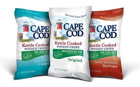 40 percent reduced fat CapeCod Potato chips 40 percent reduced fat CapeCod Potato chips