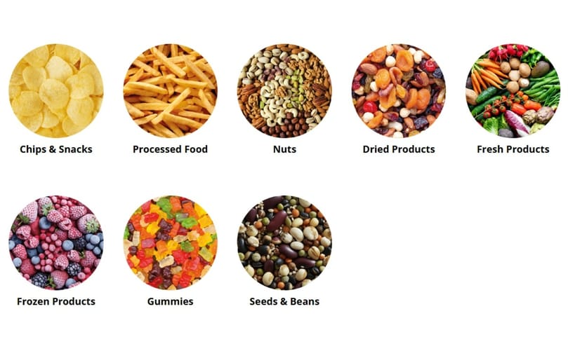 Sherlock Belt Compact is designed for a wide range of food processing applications, including potato chips, French fries, nuts, dried products, frozen foods, gummies, seeds and fresh produce Sherlock Belt Compact is designed for a wide range of food processing applications, including potato chips, French fries, nuts, dried products, frozen foods, gummies, seeds and fresh produce