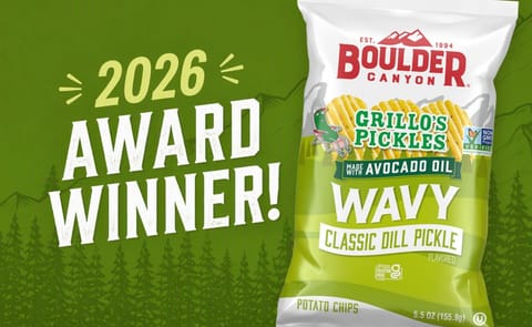 Boulder Canyon's Wavy Grillo's Classic Dill Pickle Flavored Chips Boulder Canyon's Wavy Grillo's Classic Dill Pickle Flavored Chips