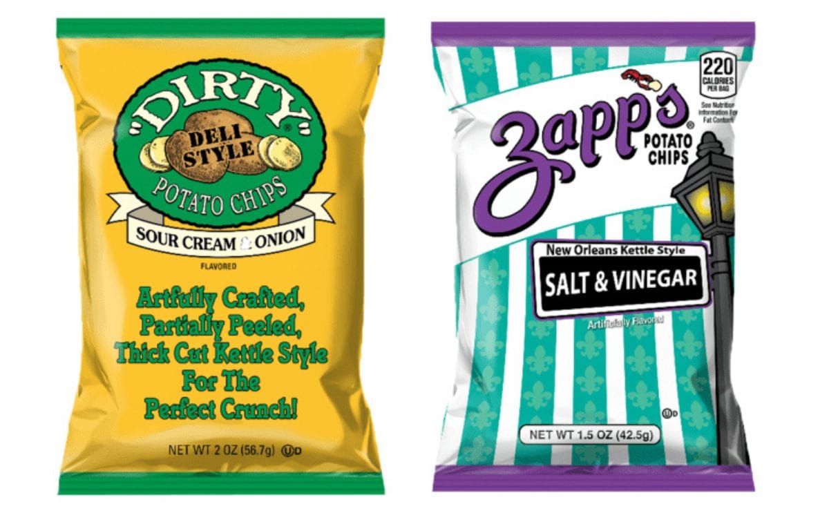 The recall includes some Dirty sour cream and onion chips and some Zapp's salt and vinegar chips The recall includes some Dirty sour cream and onion chips and some Zapp's salt and vinegar chips