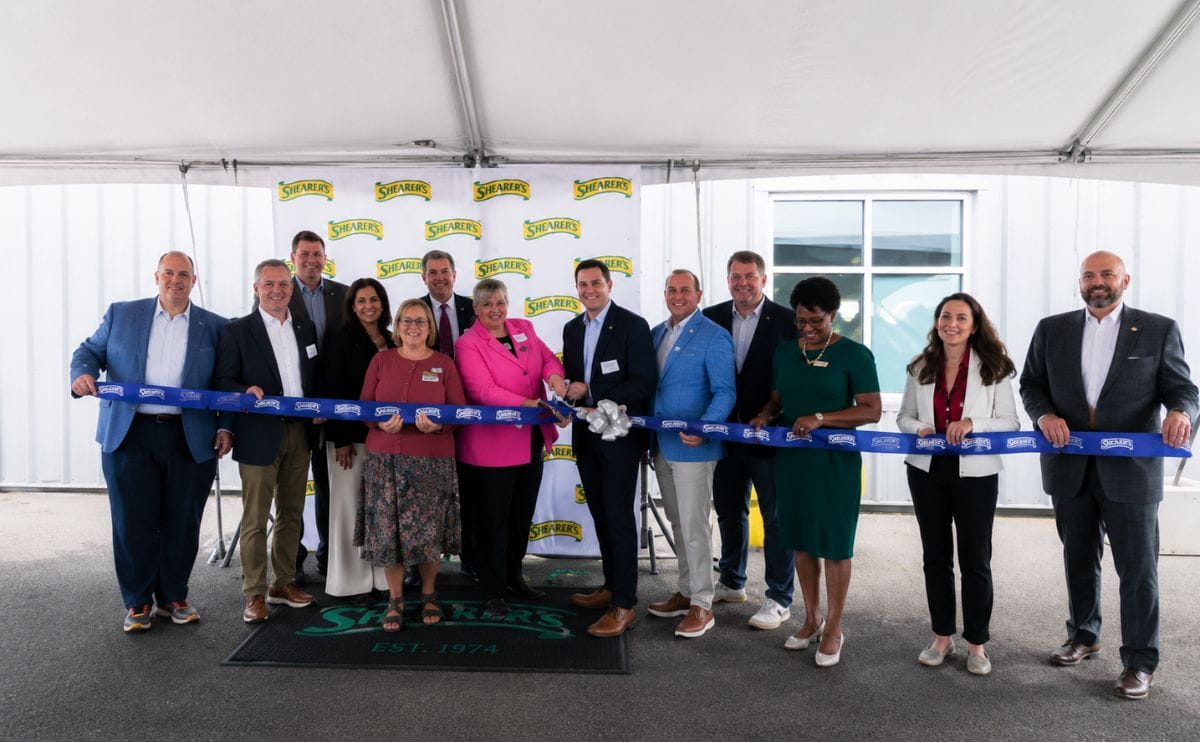 Shearer's Foods celebrated the opening of its 17th manufacturing facility with a ribbon-cutting ceremony at its new variety pack production hub in Moraine, Ohio.