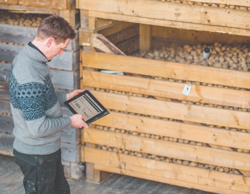 Potato Storage application of the 7Sense temperature and humidity monitoring system Potato Storage application of the 7Sense temperature and humidity monitoring system