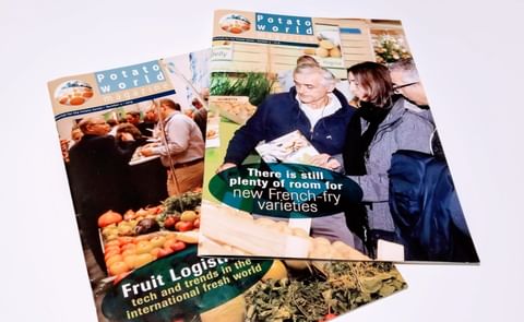 Two issues of the printed version of the Potato World Magazine Two issues of the printed version of the Potato World Magazine