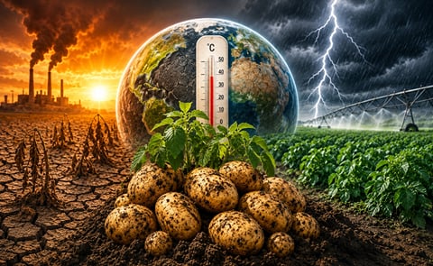 A warming climate is placing potato production under increasing pressure, with rising temperatures, drought, and extreme weather threatening yields, quality, and global food security. A warming climate is placing potato production under increasing pressure, with rising temperatures, drought, and extreme weather threatening yields, quality, and global food security.