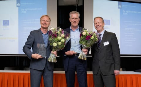 Two Dutch companies will represent The Netherlands in the European Final in Bratislava: "Agrico", represented in this picture by Jacob Mijnheer, Agrico (center) and Michel the Bruin of Eunite (right). The second Dutch competitor is "De Rotterdamse Zaak" ( Two Dutch companies will represent The Netherlands in the European Final in Bratislava: "Agrico", represented in this picture by Jacob Mijnheer, Agrico (center) and Michel the Bruin of Eunite (right). The second Dutch competitor is "De Rotterdamse Zaak" (
