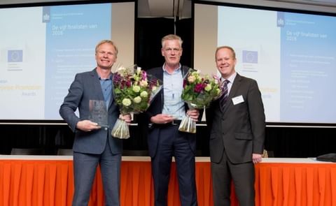 Two Dutch companies will represent The Netherlands in the European Final in Bratislava: "Agrico", represented in this picture by Jacob Mijnheer, Agrico (center) and Michel the Bruin of Eunite (right). The second Dutch competitor is "De Rotterdamse Zaak" ( Two Dutch companies will represent The Netherlands in the European Final in Bratislava: "Agrico", represented in this picture by Jacob Mijnheer, Agrico (center) and Michel the Bruin of Eunite (right). The second Dutch competitor is "De Rotterdamse Zaak" (