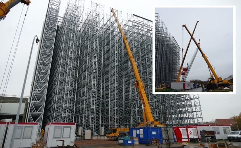In December Agristo completed a new phase in the construction of the new deepfreeze warehouse in Nazareth, the installation of the automated stacker cranes (see inset). Completion of the cold-store is planned for March 2016