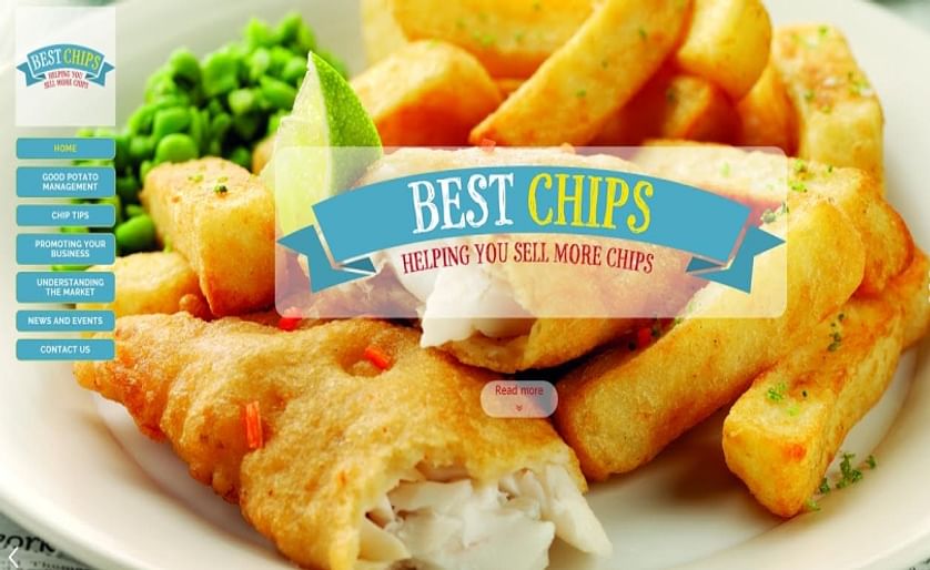Screenshot of the homepage of the new resource for UK's Chip Shop sector at bestchips.co.uk