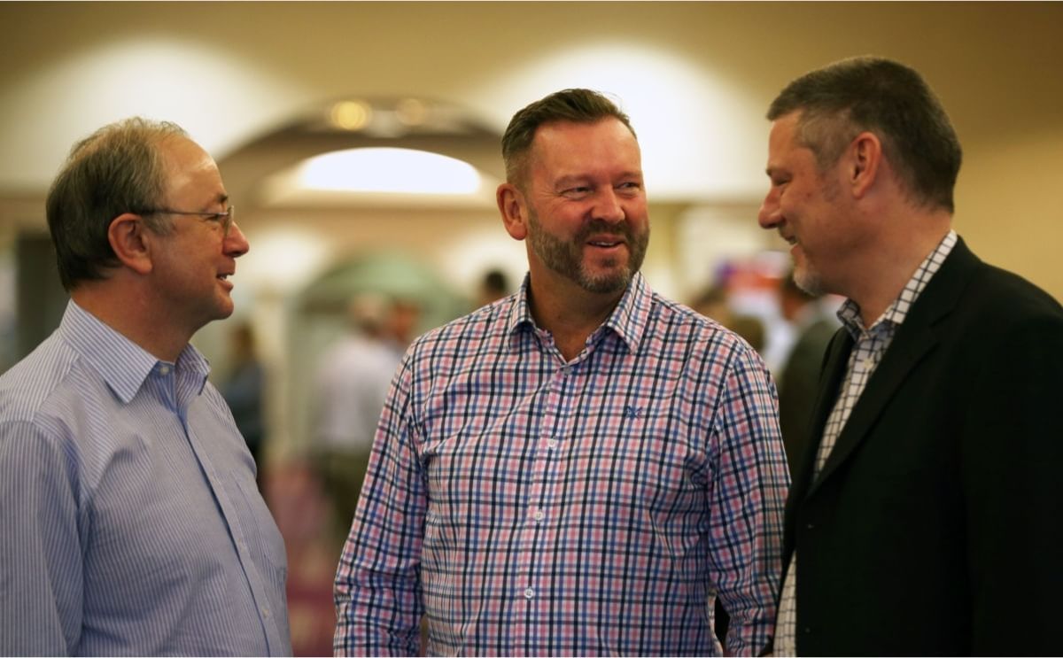 Three of the AHDB speakers at the Seed Industry Event held in ST. Andrews, Scotland (from left to right): Peter Hardwick, AHDB’s Head of Exports; Rob Burns,Head of Crop Exports Trade Development; Rob Clayton, AHDB Potatoes Strategy Director