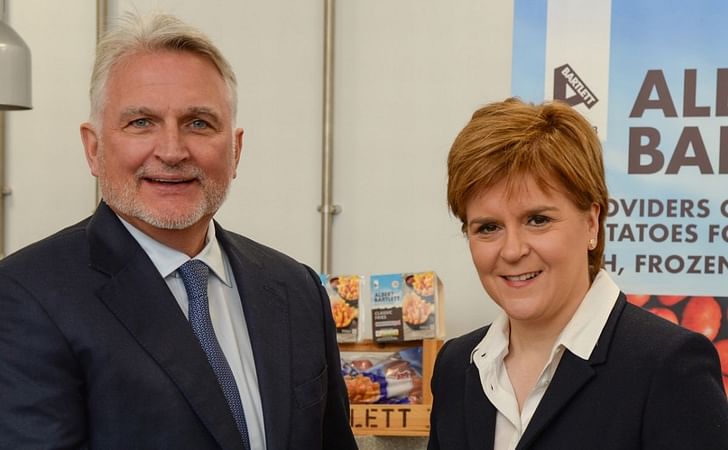 Scotland's First Minister Nicola Sturgeon meets with the potato firm's director Ronnie Bartlett during her visit to the official opening of Albert Bartlett's chilled potato plant Scotland's First Minister Nicola Sturgeon meets with the potato firm's director Ronnie Bartlett during her visit to the official opening of Albert Bartlett's chilled potato plant
