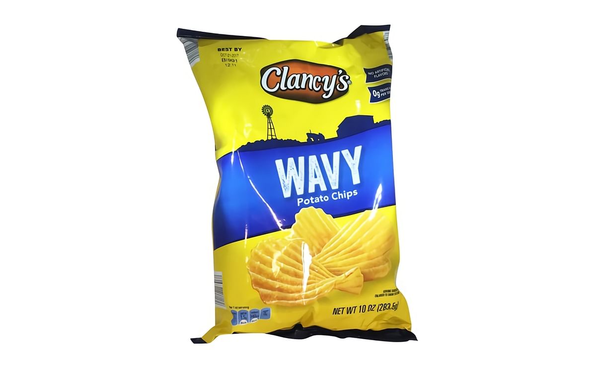 Clancy's wavy potato chips. Warning: Image not necessarily matches the packaging of the recalled product.