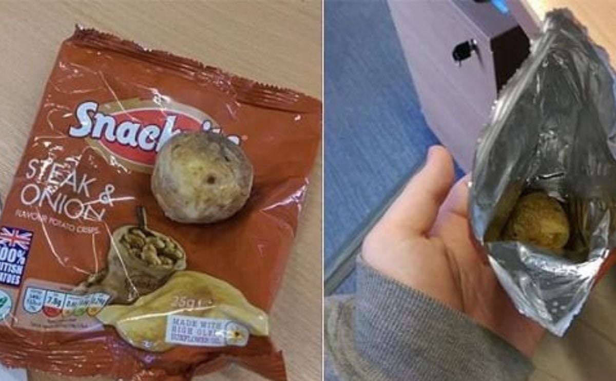 Aldi crisp packet contains only a single potato. Aldi crisp packet contains only a single potato.