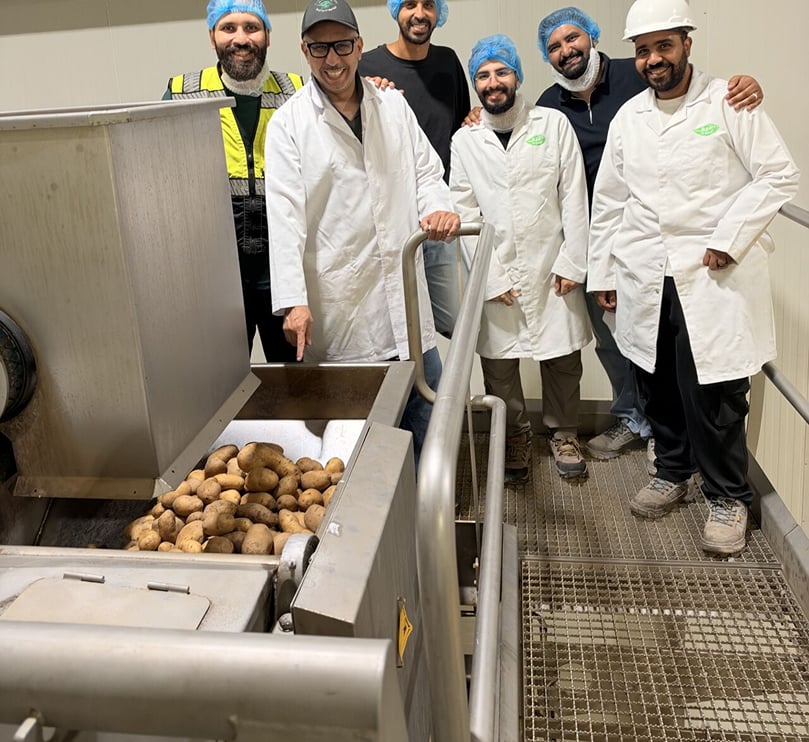 JADCO's Engineering and Maintenance team at the expanded potato processing line following the project upgrades that increased French fries production capacity by 50%. JADCO's Engineering and Maintenance team at the expanded potato processing line following the project upgrades that increased French fries production capacity by 50%.