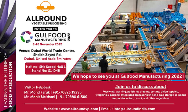 Allround (India) will demonstrate its equipments on Gulfood Manufacturing 2022