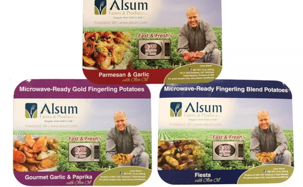 Alsum Farms & Produce 12 oz. Microwave-Ready Red Potatoes, Gold Fingerling and Fingerling Blend Potatoes with Olive Oil and Seasoning