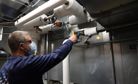 Steam trap testing by American Plant Maintenance (APM Steam) in a food processing facility helps identify failing units, improve steam system efficiency, and support reliable production operations. Steam trap testing by American Plant Maintenance (APM Steam) in a food processing facility helps identify failing units, improve steam system efficiency, and support reliable production operations.