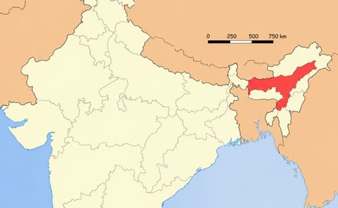 The India State Assam is located in the North-East of India The India State Assam is located in the North-East of India