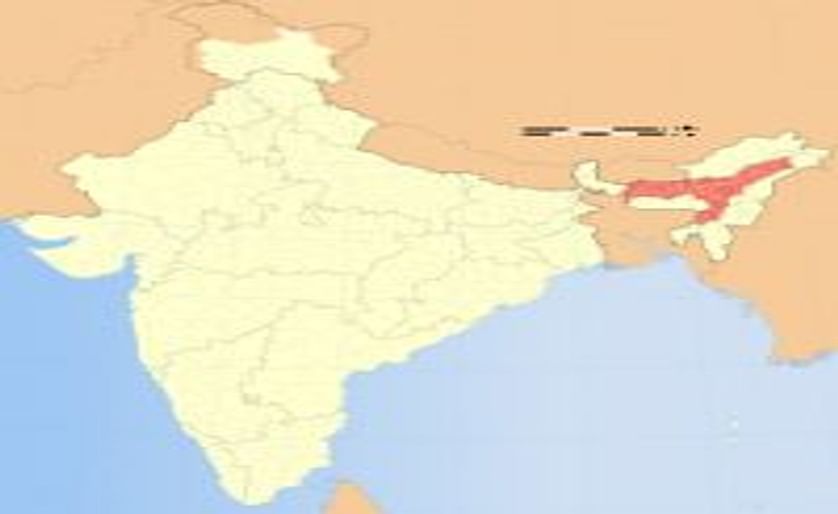 The India State Assam is located in the North-East of India