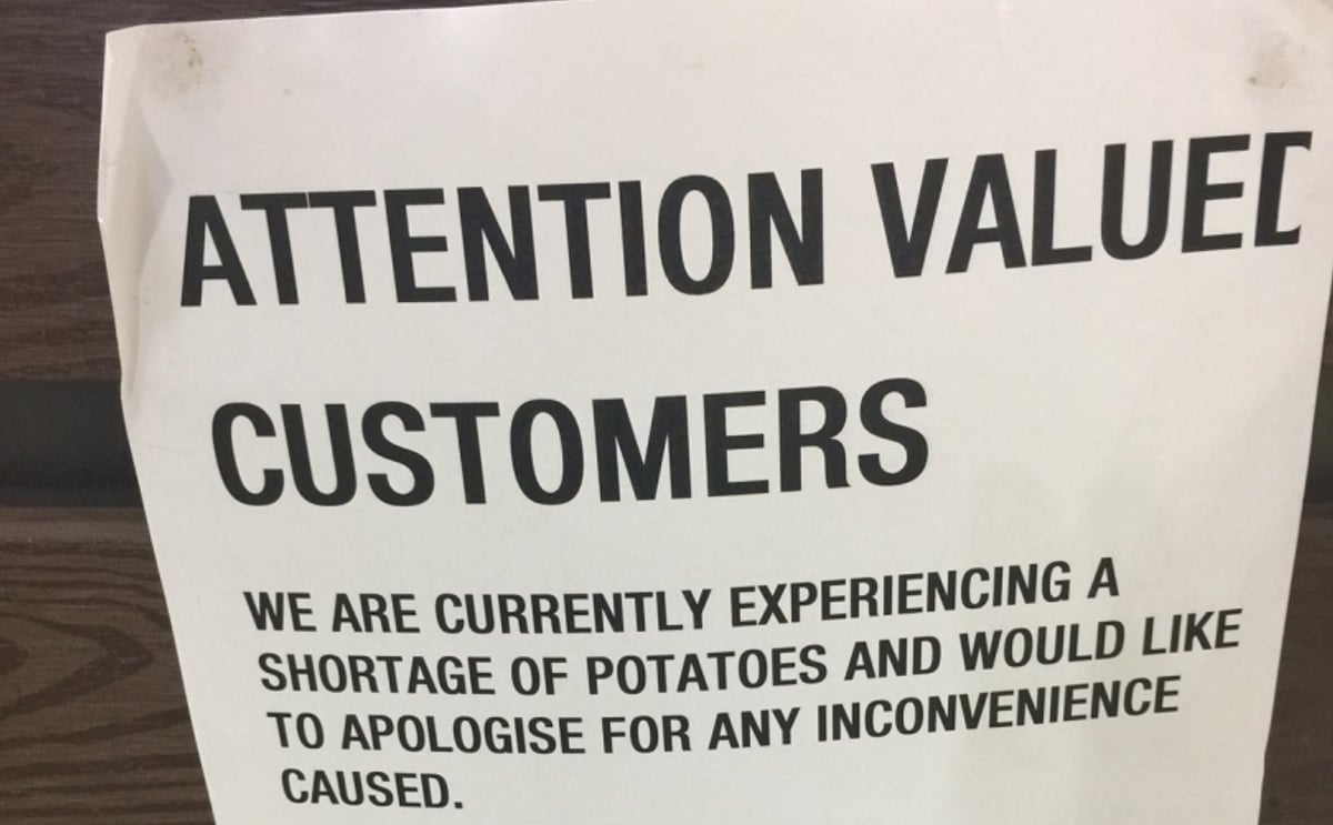 As Australia is facing a potato shortage, prices rise. As Australia is facing a potato shortage, prices rise.