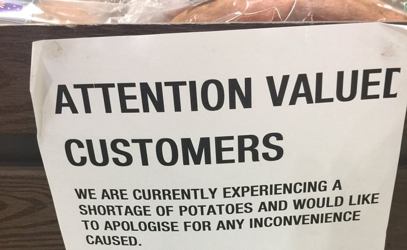 Australia is currently experiencing a potato shortage (Courtesy: @PaulyVella)