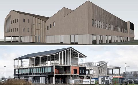 Avebe's Innovation Center as it will look when it is finished (artist impression, above) and how it looked early December when the highest point was reached (below) Avebe's Innovation Center as it will look when it is finished (artist impression, above) and how it looked early December when the highest point was reached (below)