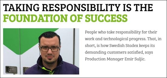 Emir Suljic, Production manager at Avebe Stadex in Malmö, Sweden Emir Suljic, Production manager at Avebe Stadex in Malmö, Sweden