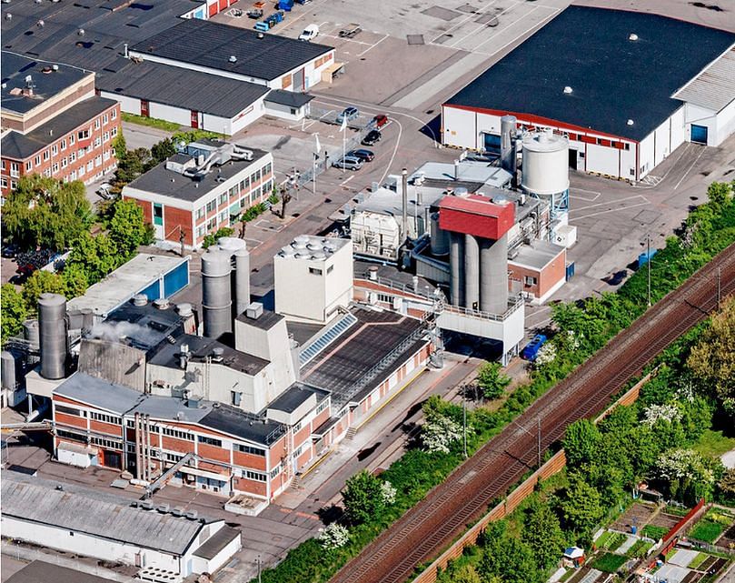 Aerial view of the Avebe Stadex facility in Malmö, Sweden