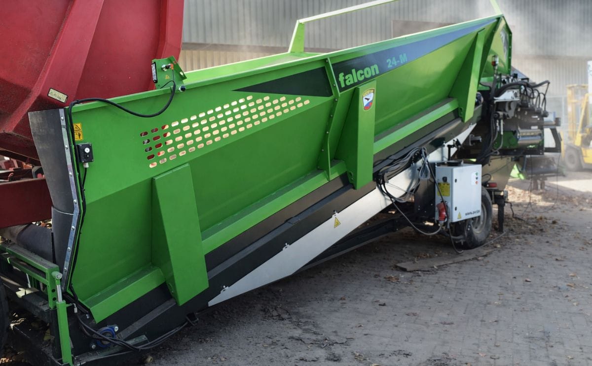 The side panel of the AVR Falcon receiving hopper can be fitted with LED Lighting