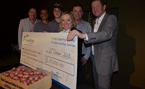 From left to right: Rod Knight (Thomas Foods International Fresh Produce), John Mitolo, Alex Mitolo (The Mitolo Group), Robbie Davis (Potatoes South Australia), Paul White (Zerella Fresh) and Chris McDermott (Little Heroes Foundation) From left to right: Rod Knight (Thomas Foods International Fresh Produce), John Mitolo, Alex Mitolo (The Mitolo Group), Robbie Davis (Potatoes South Australia), Paul White (Zerella Fresh) and Chris McDermott (Little Heroes Foundation)