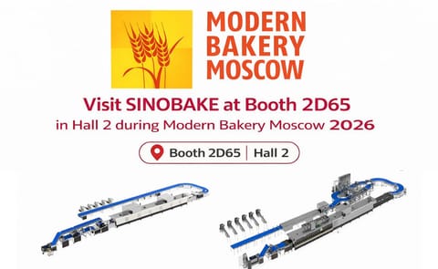 SINOBAKE is presenting its bakery and snack processing solutions at Modern Bakery Moscow 2026 SINOBAKE is presenting its bakery and snack processing solutions at Modern Bakery Moscow 2026