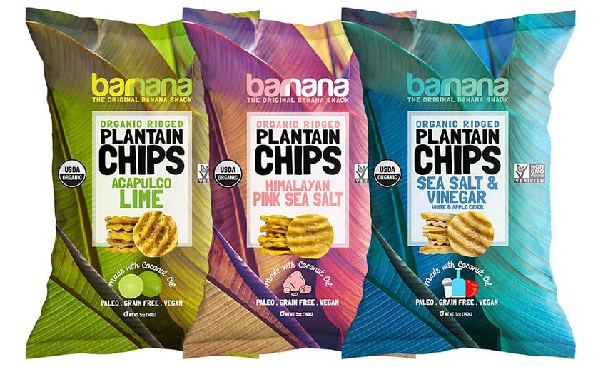 Barnana's Organic Ridged Plantain Chip to Market are available in three flavours: 'Acapulco Lime', 'Himalayan Pink Sea Salt' and 'Sea Salt & Vinegar (with Apple Cider)'