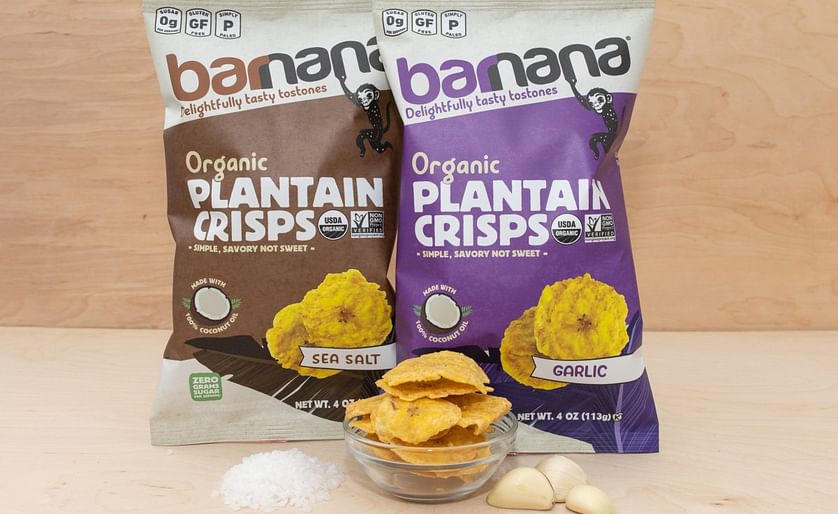 Barnana's new flaky, layered Organic Plantain Crisps are unlike any chip on the market. Savory, not sweet because they are made from green plantains, they come in two flavors: Sea Salt and Garlic.