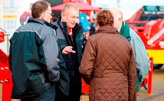 Barry Baker, Sales Director Grimme (facing camera)