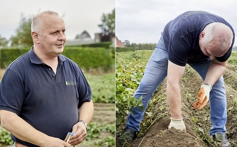 Bart Nemegheer in potato field Bart Nemegheer in potato field