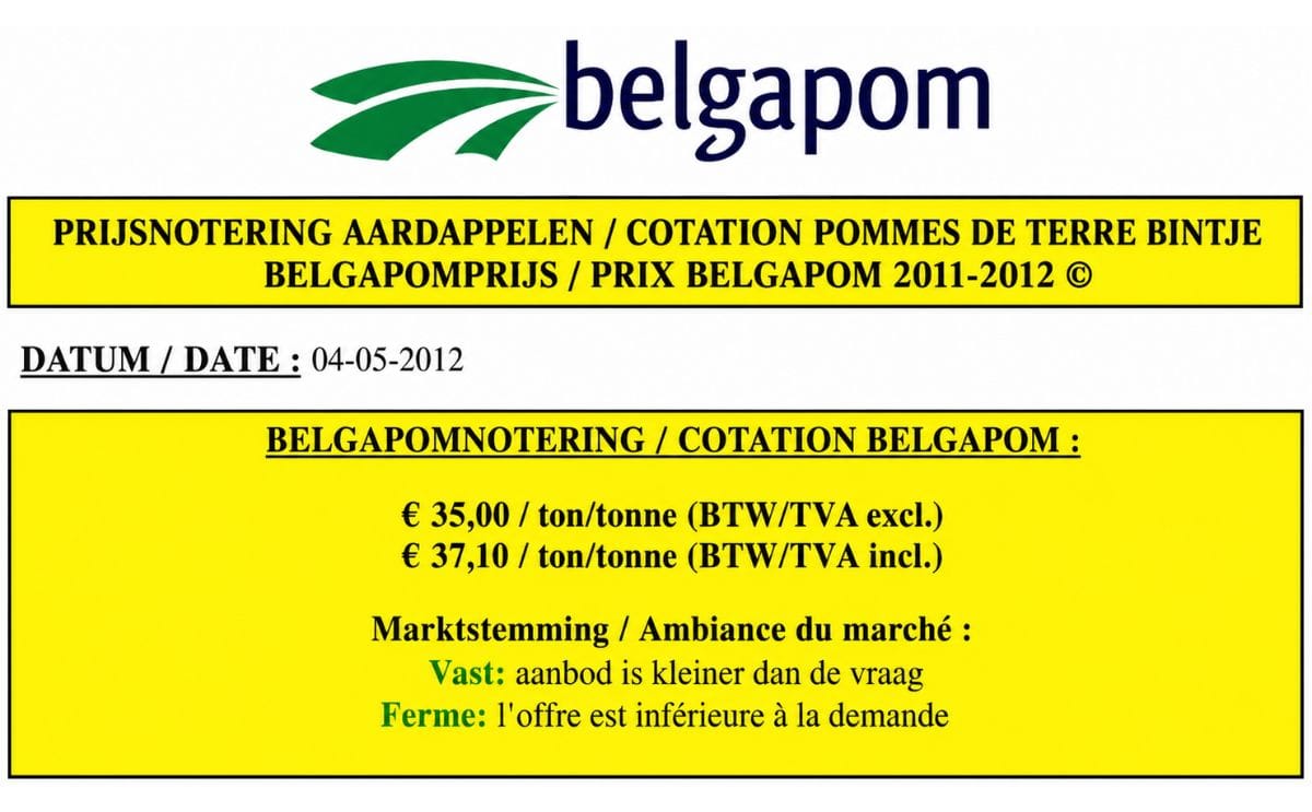 Belgapom notering 4 mei 2012 Belgapom notering 4 mei 2012