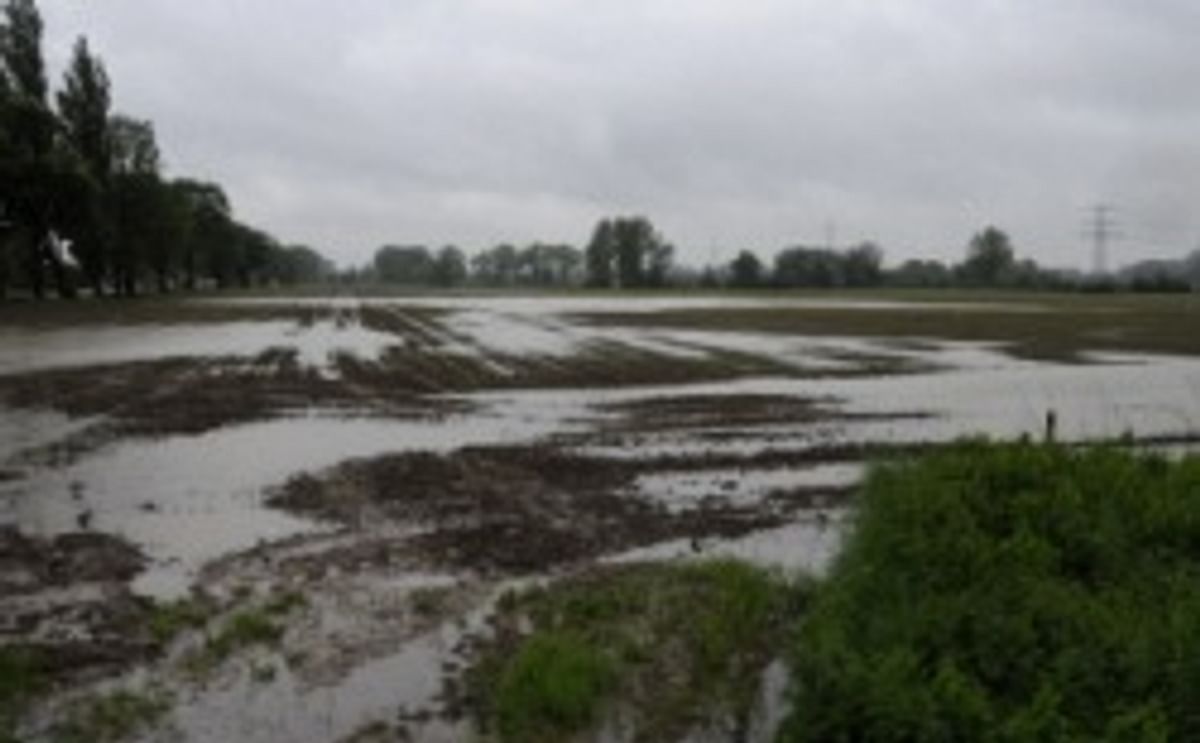 Wateroverlast: Belgische velden onder water Wateroverlast: Belgische velden onder water