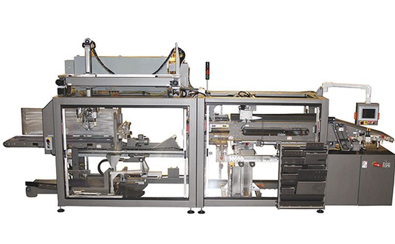 Vertical AND Horizontal Case Packing with Integrated Case Erector for Bags of Frozen Potatoes and Other Foods.