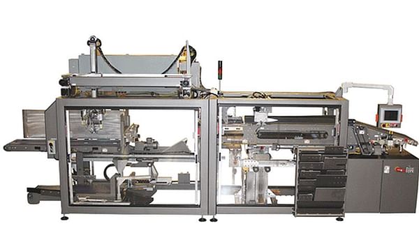 Vertical AND Horizontal Case Packing with Integrated Case Erector for Bags of Frozen Potatoes and Other Foods.