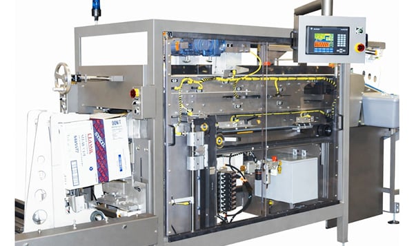 Vertical Casepacking with Integrated Case Erector for Bags of Frozen Potatoes and Other Foods. Vertical Casepacking with Integrated Case Erector for Bags of Frozen Potatoes and Other Foods.