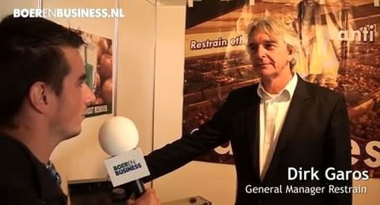 Dirk Garos on the Gold Medal Award for Sustainable Production Techniques for Restrain at Potato Europe (in Dutch)