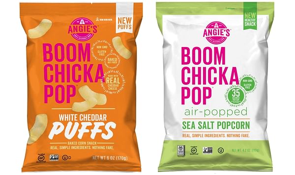 Angie's BOOMCHICKAPOP Adds White Cheddar Puffs and Sea Salt Air-Popped Popcorn to its Growing Snack Portfolio