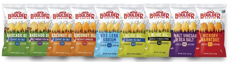 Drawing inspiration from the Flatiron Mountains, Boulder Canyon’s new packaging celebrates the authentic 'Boulder' flavor difference borrowed from the vibrancy of the outdoors Drawing inspiration from the Flatiron Mountains, Boulder Canyon’s new packaging celebrates the authentic 'Boulder' flavor difference borrowed from the vibrancy of the outdoors