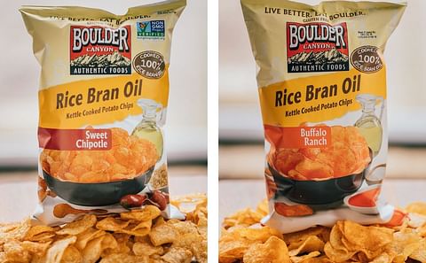 Boulder Canyon Authentic Foods®, is expanding its line of Rice Bran Oil Kettle Cooked Potato Chips with two new flavors, Buffalo Ranch and Sweet Chipotle.