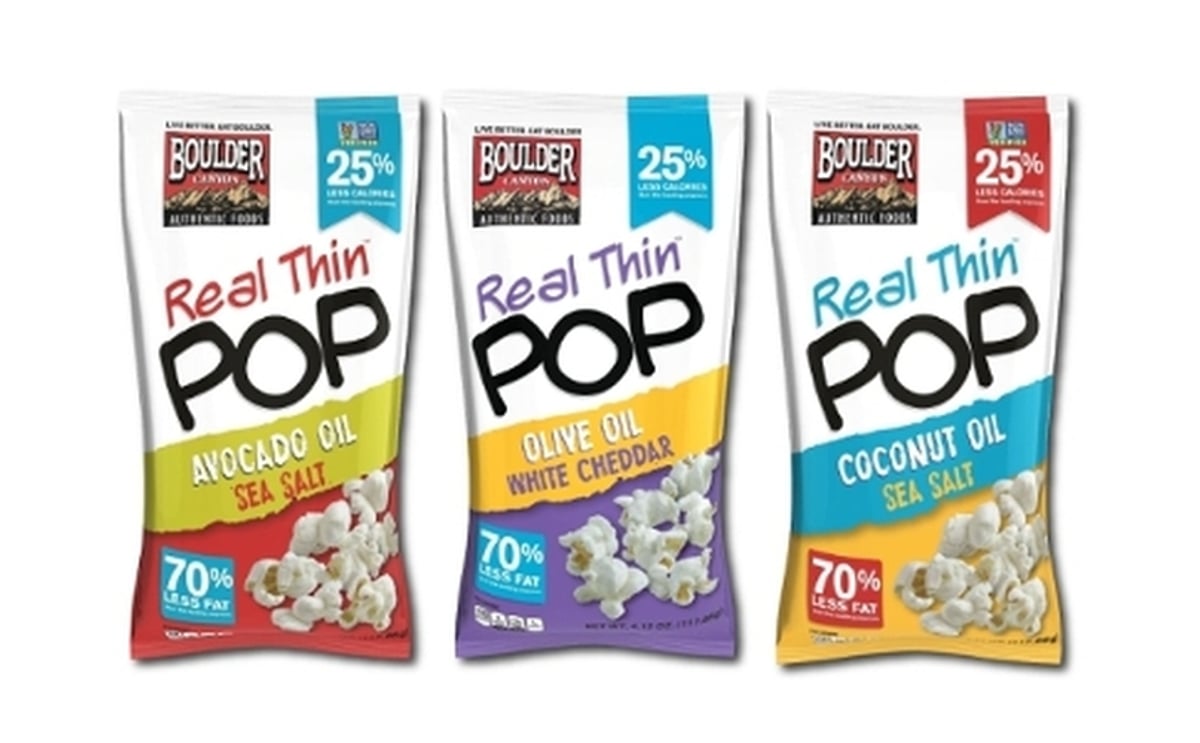 Boulder Canyon® Introduces Guilt-Free Popcorn Featuring 70% Less Fat, 25% Fewer Calories Than Leading Brands Boulder Canyon® Introduces Guilt-Free Popcorn Featuring 70% Less Fat, 25% Fewer Calories Than Leading Brands