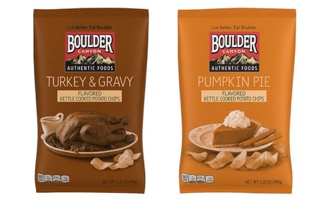 Back By Popular Demand: Pumpkin Pie And Turkey & Gravy Potato Chips From Boulder Canyon Authentic Foods Back By Popular Demand: Pumpkin Pie And Turkey & Gravy Potato Chips From Boulder Canyon Authentic Foods
