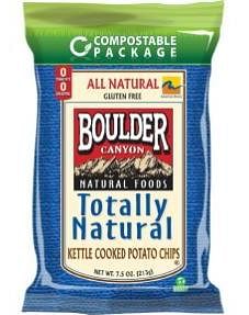 Boulder Canyon compostable chips packaging