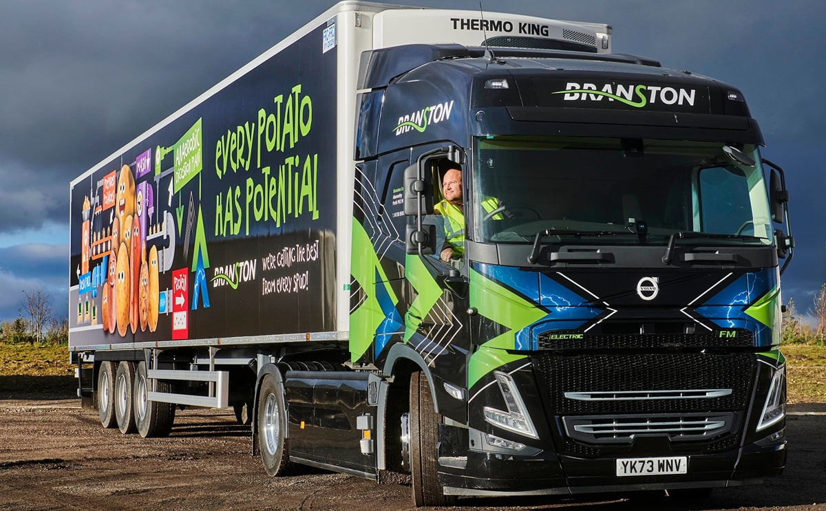 Branston is trialling electric lorries in its fleet Branston is trialling electric lorries in its fleet