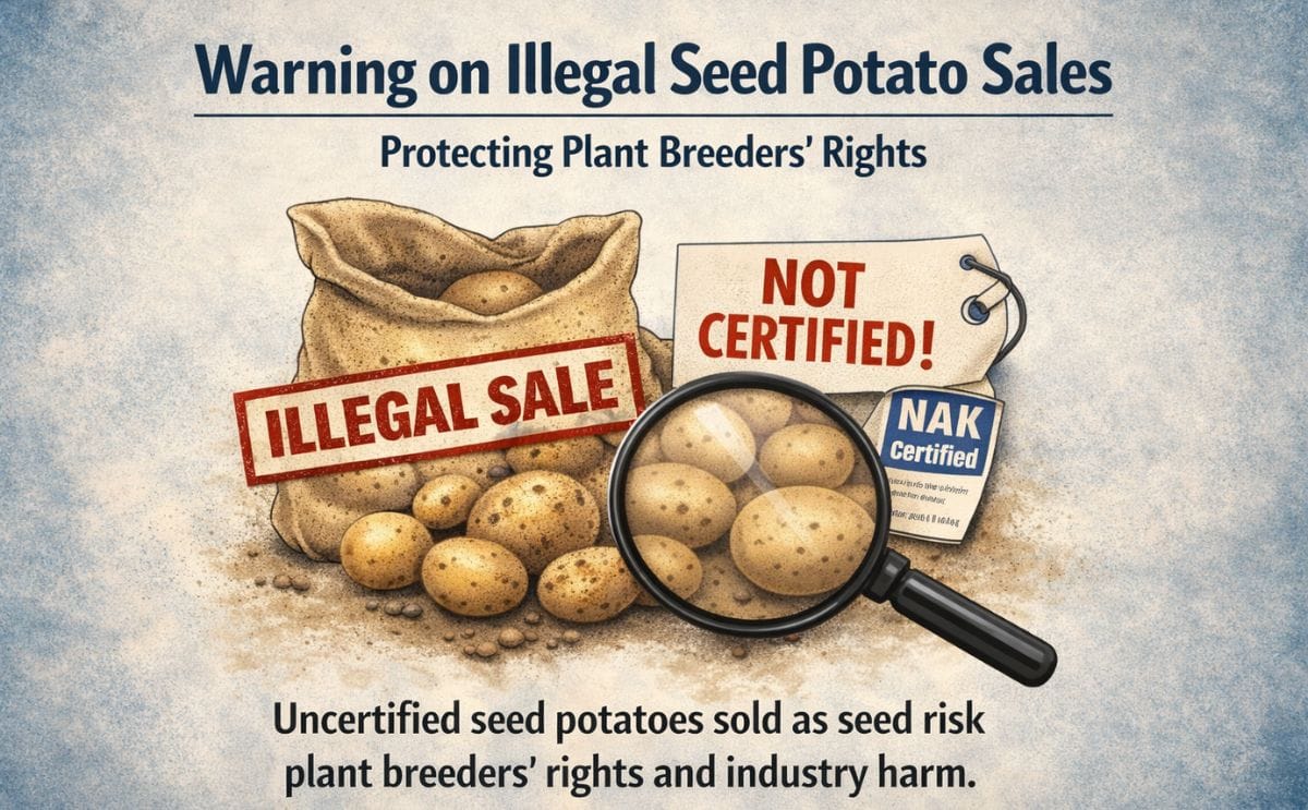 Breeders Trust highlights rising risks of illegal seed potato trade online, stressing enforcement of plant breeders rights across the European potato sector.